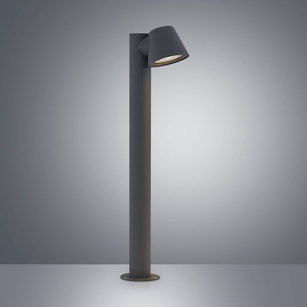 Lindby Außenleuchte Ileyna (spritzwassergeschützt (Modern) in Schwarz aus Metall (1 flammig, GU10) - Wegeleuchte Pollerleuchte Wegelampe Sockelleuchte