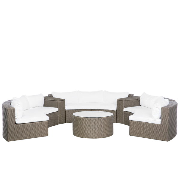 Lounge Set mit Tisch 9-Sitzer SEVERO Polyrattan Braun