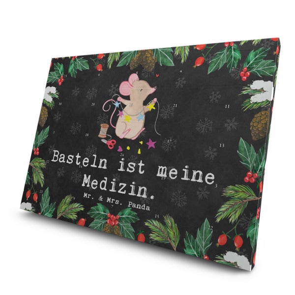 Mr. & Mrs. Panda Tee Adventskalender Maus Basteln - Schwarz