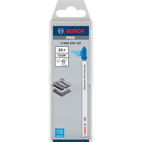 Bosch PRO Metal Pipes and Profiles T321BF Stichsägeblatt 132 mm 25-tlg. - 2608655127