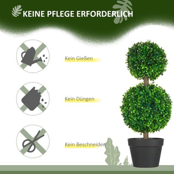 HOMCOM, Künstliche Pflanzen, Zimmerpflanze, 17L x 17B x 60H cm, PE, Grün