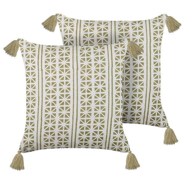 Dekokissen 2er Set SYRINGA Baumwolle 45 x 45 cm Grün Geometrisches Muster