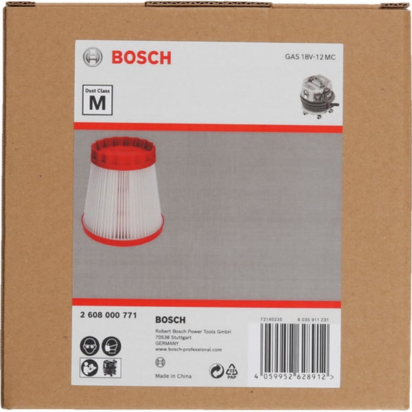 Bosch Hauptfilter für Staubsauger GAS 18 Volt-12 MC, Staubklasse M, in Originalverpackung.