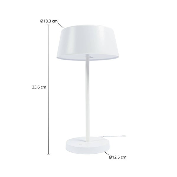 Lindby LED Tischlampe Milica ( Touchdimmer) dimmbar (Skandinavisch) in Weiß aus Metall (1 flammig, ) - Tischleuchte Schreibtischlampe Nachttischlampe Touch Lampe Wohnzimmerleuchte