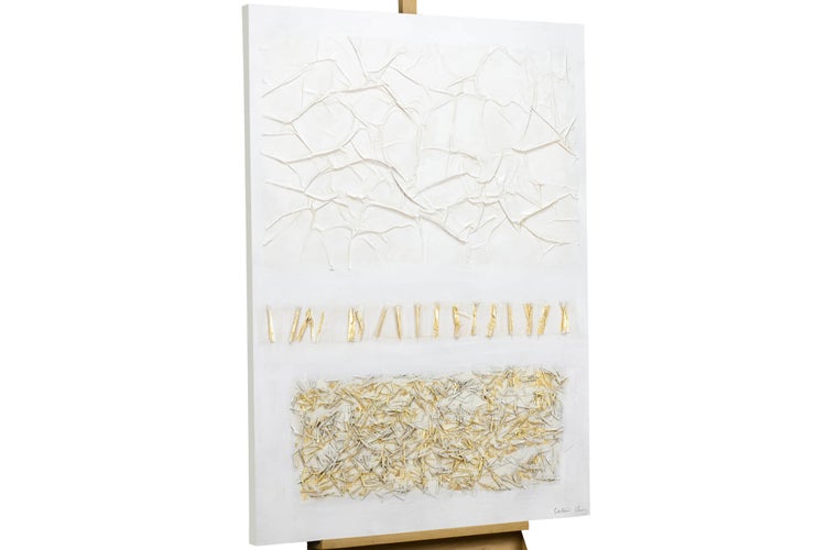Handgemaltes Gemälde Acrylfarbe 80x120cm Weiß