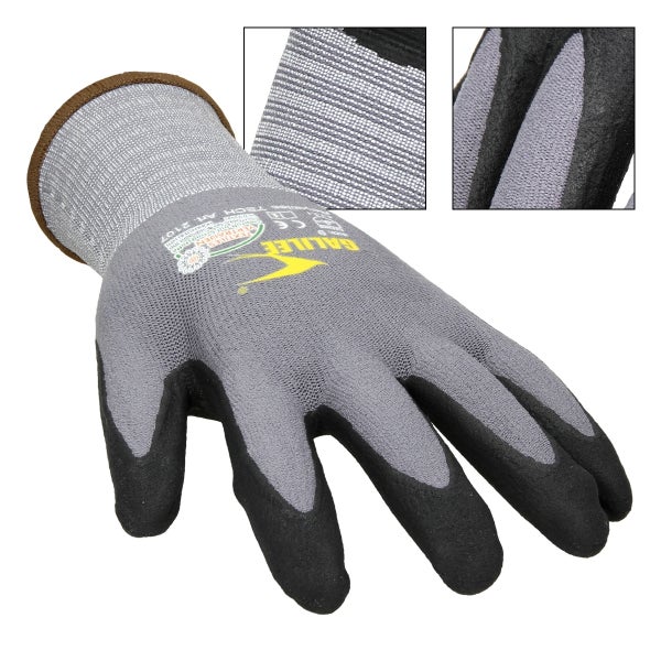 ECD Germany 36 Paar Galilee Arbeitshandschuhe Größe 9-L, Grau-Schwarz, Mikro-Nitrilschaum-Beschichtung, atmungsaktiv, Herren Schutzhandschuhe Montagehandschuhe Mechanikerhandschuhe Gartenhandschuhe