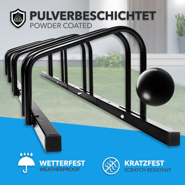 FLOORDIREKT Fahrradständer Linus - Boden- oder Wandmontage möglich - Schwarz - 2 Fahrräder