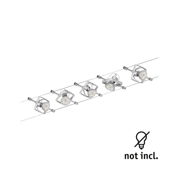Seilsystem Mac II Basisset GU5,3 max. 5x10W dimmbar 230/12V Chrom matt