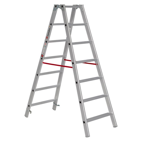 Aluminium Doppelstufenleiter mit Sprossen