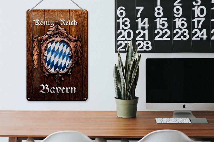 Blechschild Spruch 20x30cm Königreich Bayern Holzoptik