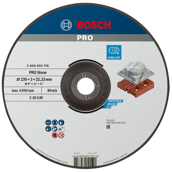 Bosch PRO Stone Trennscheibe 230 x 3 x 22,23 mm - 2608603176