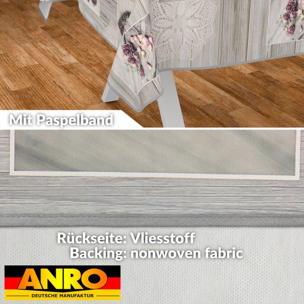 Tischdecke mit Paspelband und Vliesstoffrückseite