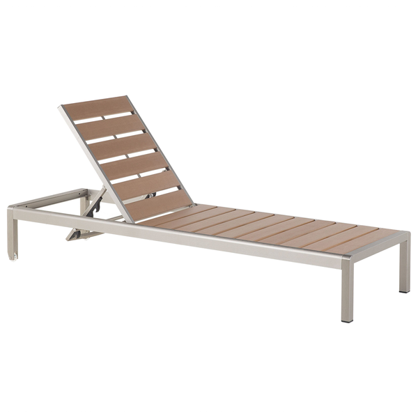 Verstellbare Gartenliege aus Aluminium und Holz