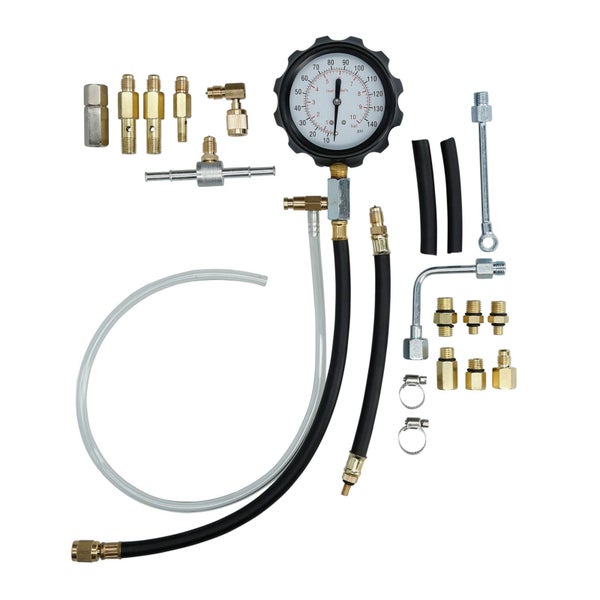 Kraftstoffdruckprüfer-Set mit Manometer, Schläuchen und Adaptern