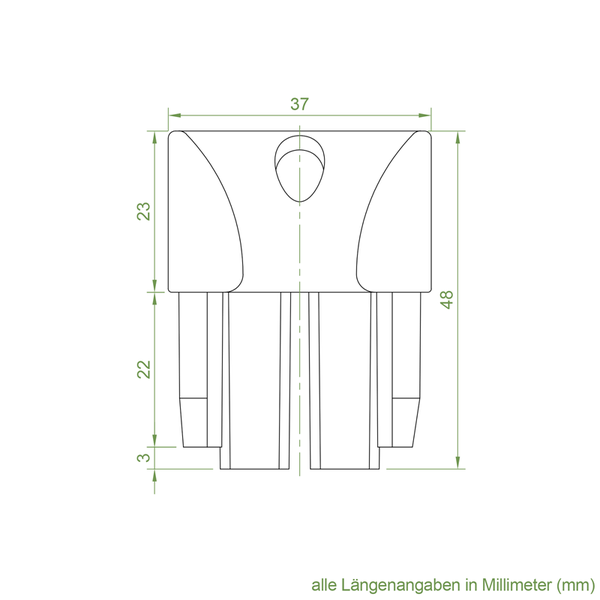 Einlauftrichter für Kunststoff Rollladen-Führungsschiene 930 | weiß