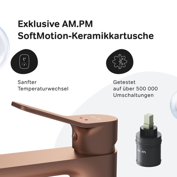 AM.PM SoftMotion Keramikkartusche für Armaturen mit sanfter Temperaturregelung und hoher Langlebigkeit durch über 500.000 Testzyklen.