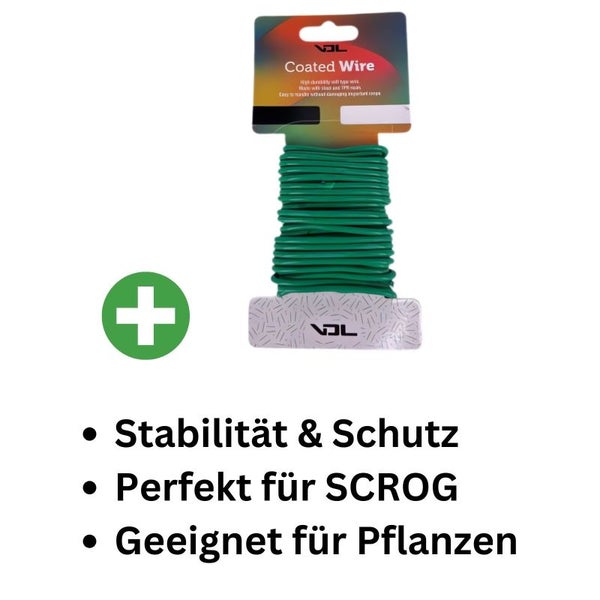 Grüner Pflanzendraht 5 mm x 5 m – Flexibel, Schonend & Vielseitig für Low Stress Training, Pflanzenstützung & Topfzubehör