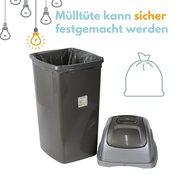 Abfallbehälter mit Müllbeutel und Deckel