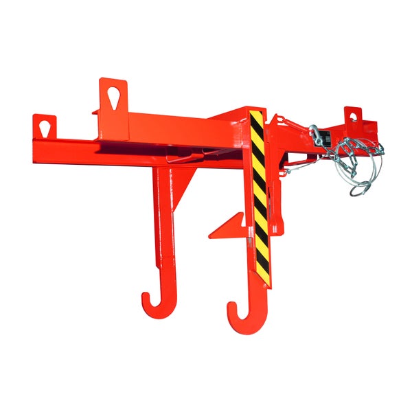 Traverse mit zwei Haken für den sicheren Transport von Lasten.