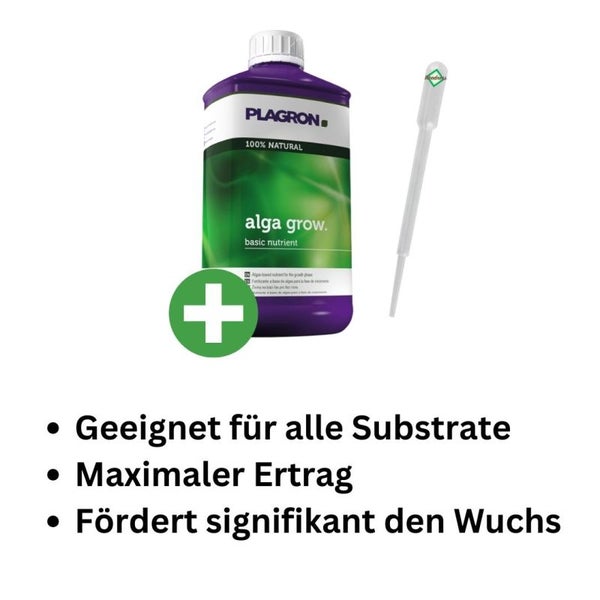 Plagron Alga Grow 1 Liter – Biologischer Pflanzen-Dünger für schnelles, nachhaltiges Wachstum | Ideal für Tomaten, Orchideen & mehr mit praktischer Pipette