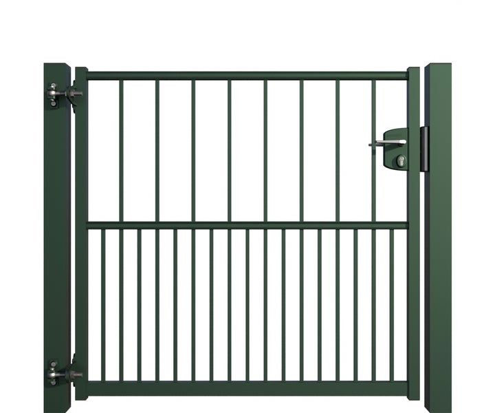 Gartentor aus Metall mit Schloss