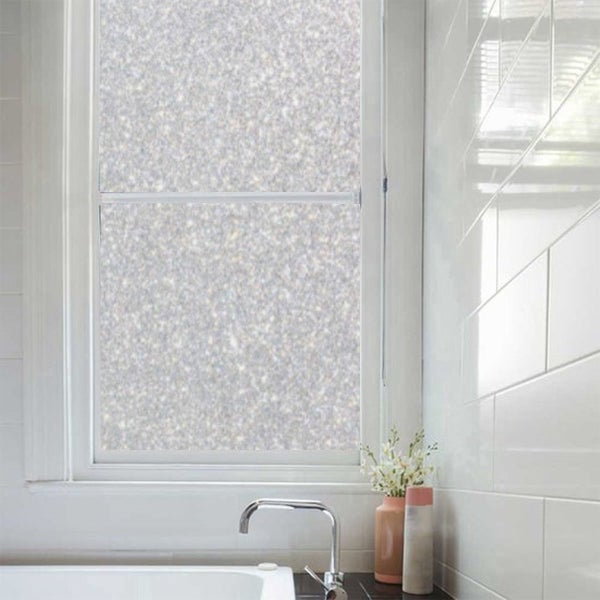 Simple Fix Fensterfolie - 90 x 500 cm - Sichtschutzfolie Fenster Folie - Glitzer