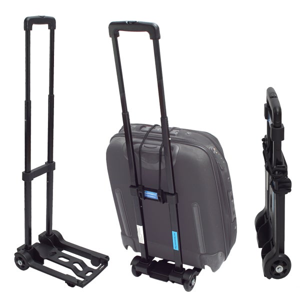 Faltbare Transportkarre mit Teleskopgriff und Rädern für den Gepäcktransport, belastbar bis 25 Kilogramm