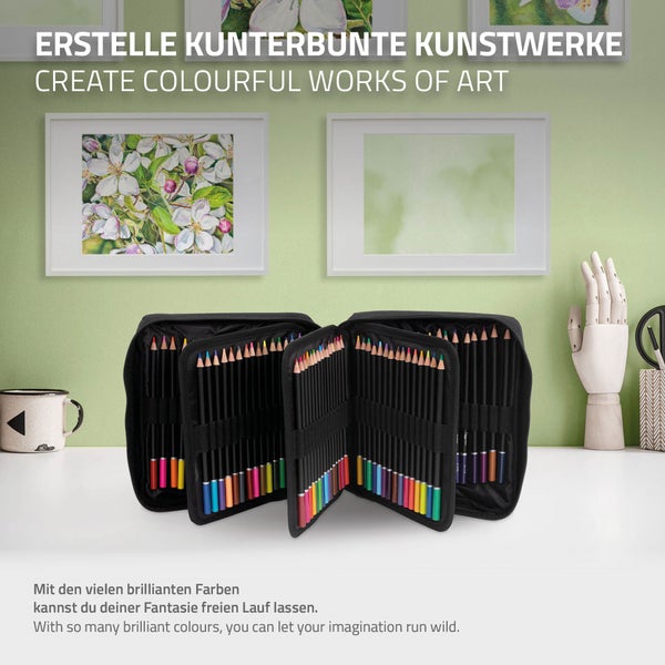 ECD Germany 120 Buntstifte Set für Kinder und Erwachsene, Farbminen mit weichem Kern, Professionelles Zeichnen Set in Reißverschlussetui, Malstifte Farbstifte zum Zeichnen und Ausmalen, Zeichenstifte