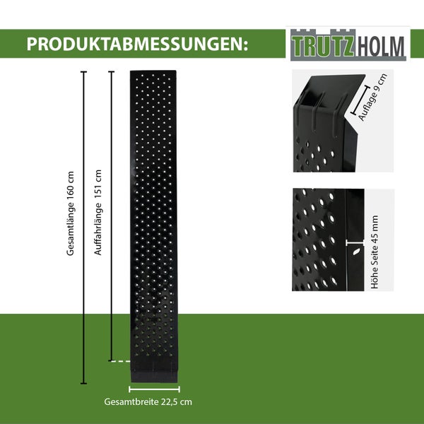 TRUTZHOLM Auffahrrampen 160 cm 400 kg Stahl schwarz gebördelt Verladerampe Quads Rasenmäher