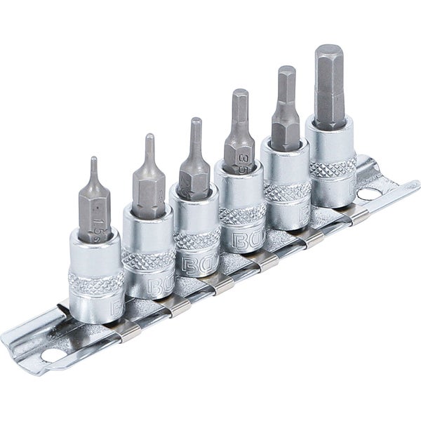BGS Bit-Einsatz-Satz Antrieb Innenvierkant 6,3 mm (1/4) Innensechskant 1,5 - 6 mm 6tlg. - 5151