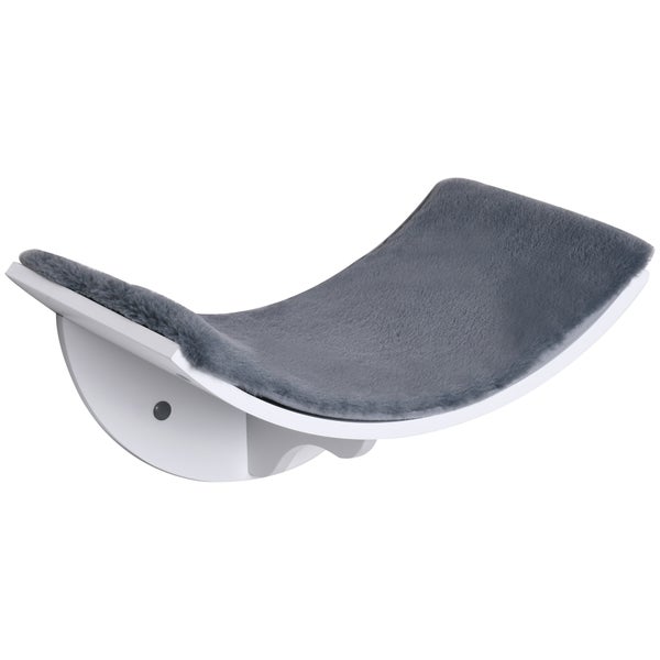 PawHut Katzenliege Katzen Wandliege Katzenbett Katzenregal Wandmontage Plüschauflage Grau 41 x 28 x 21 cm