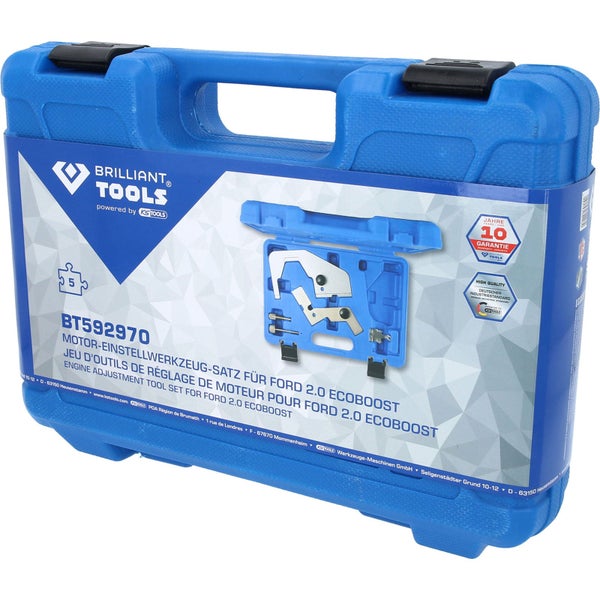 Brilliant Tools Motoreinstellwerkzeugsatz für Ford 2.0 Ecoboost im blauen Werkzeugkoffer