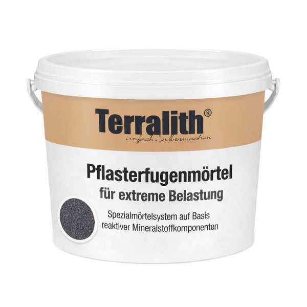 Terralith Pflasterfugenmörtel für extreme Belastung im Eimer.