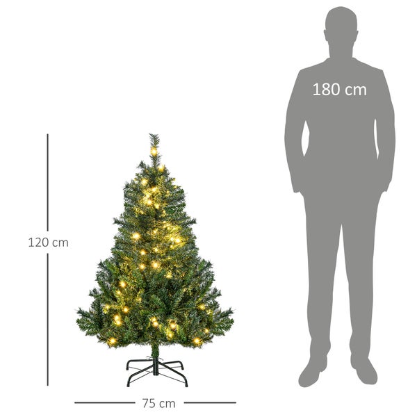 HOMCOM Weihnachtsbaum, Ø75 x 120H cm, PVC, Grün