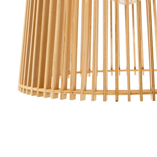 Lampenschirm aus Holzlamellen im modernen Design für Hängeleuchten