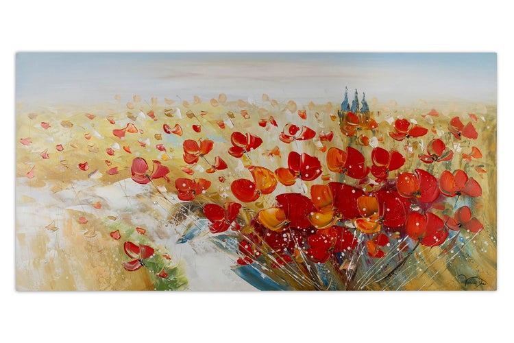 Handgemaltes Gemälde Acrylfarbe 120x60cm Rot