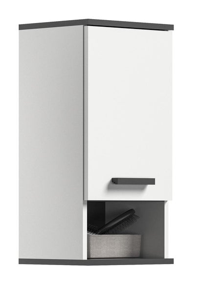 Rocket Badschrank wandhängend 1 Tür, 1 Ablage weiß,grau. 34 X 28 X 68 cm
