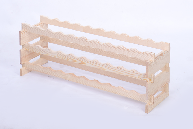 Weinregal VINOTECA FLEX PRO HxBxT 37x103x28cm 30 Flaschen auf 3 Ebene Massives Kiefernholz Natur unbehandelt