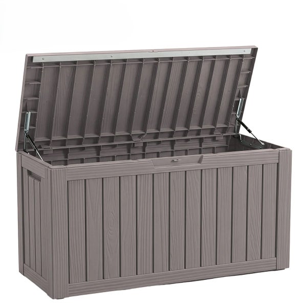 Geöffnete Gartenbox zur Aufbewahrung