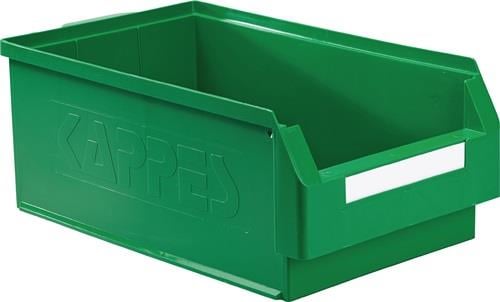 Verschiedenfarbige Lagerboxen aus Kunststoff in verschiedenen Größen, gestapelt