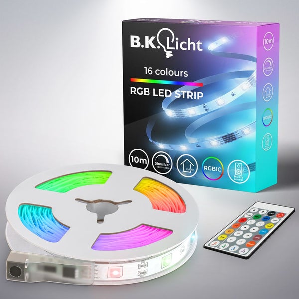 LED Streifen 10 m - dimmbar, Fernbedienung, Farbwechsel, Magic RGB