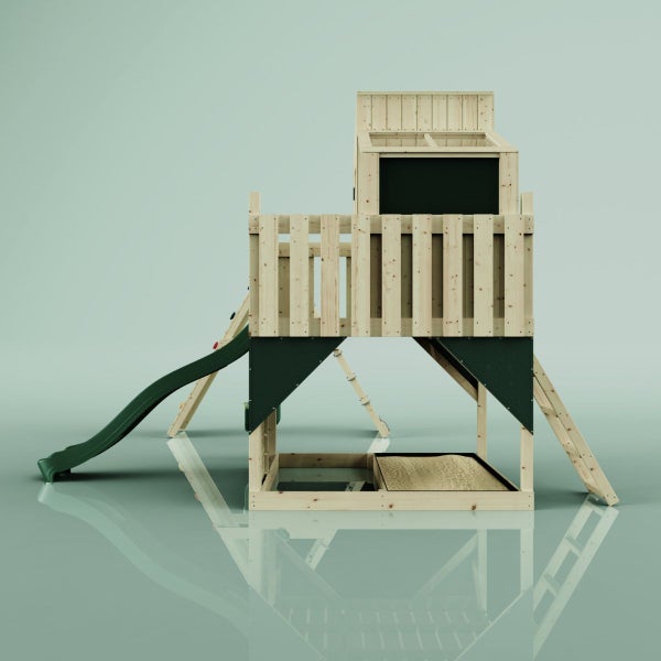 OutdoorToys Spielturm Finn aus Holz in Grün Babyschaukel
