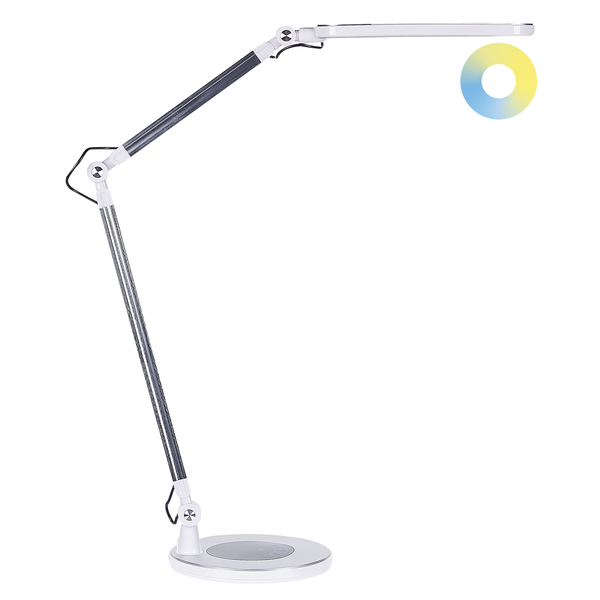 LED Schreibtischlampe GRUS mit Dimmer Metall Silber