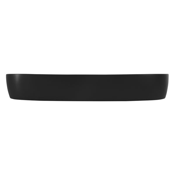 ML-Design Waschbecken aus Keramik in Schwarz matt 80 x 40 x 12 cm, Oval, Moderne Aufsatzwaschbecken, Design Waschtisch Aufsatz-Waschschale Waschplatz Handwaschbecken, für das Badezimmer / Gäste-WC