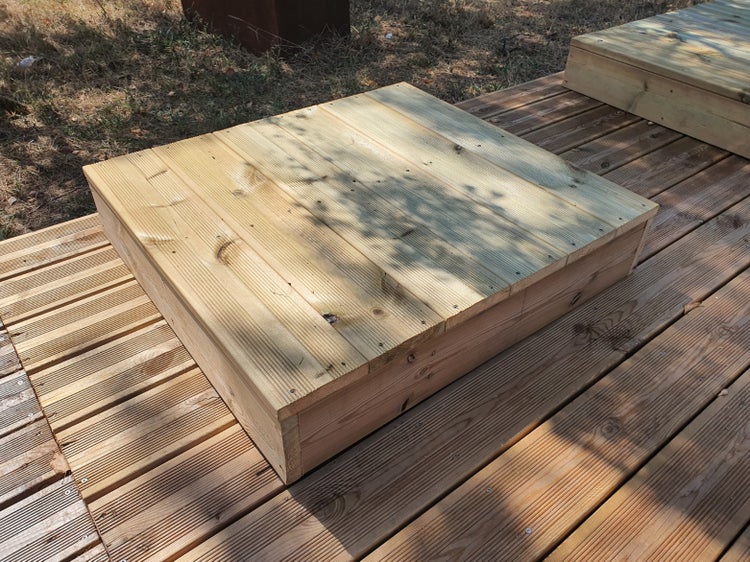 Blockstufen Holz modulierbar-6 Bretter B60cm H17cm