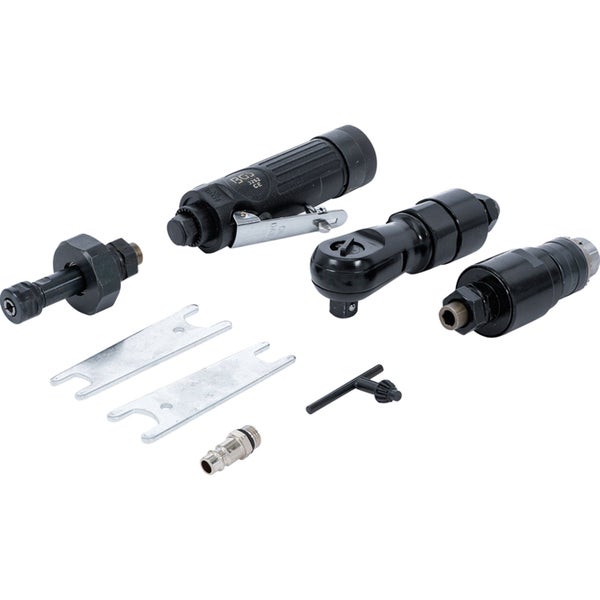 Druckluftwerkzeug-Set mit Ratschenschlüssel, Schleifer, Spannzange und Zubehör