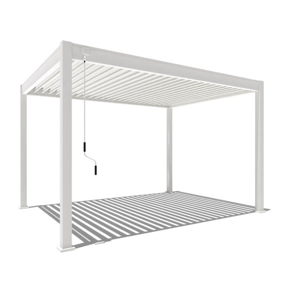 Weide Classic Alu-Stahl Pavillon 3 x 4 M Weiß Pergola Freistehend mit Pfostenstärke 11,6 cm x 11,6 cm