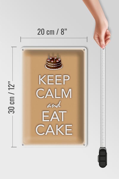 Blechschild Spruch 20x30cm Keep Calm and eat cake