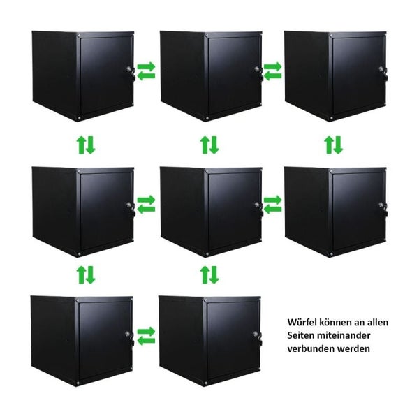 Stahlschrank mit drei Fächern, Höhe 180 cm, Tiefe 30 cm, Breite 50 cm
