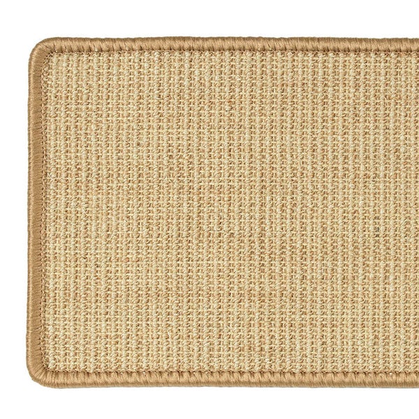 FLOORDIREKT Stufenmatte aus Sisal - Pure Nature - Umkettelt & Selbstklebend - Natur - 23,5 x 65 cm - Rechteckig ohne Lippe